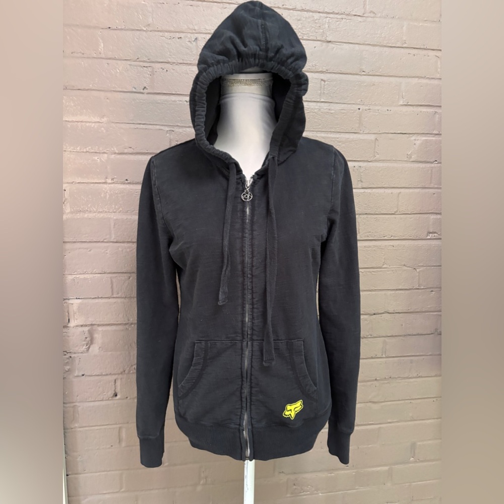 FOX Charcoal Gray zip front hoodie - Picture 3 of 9